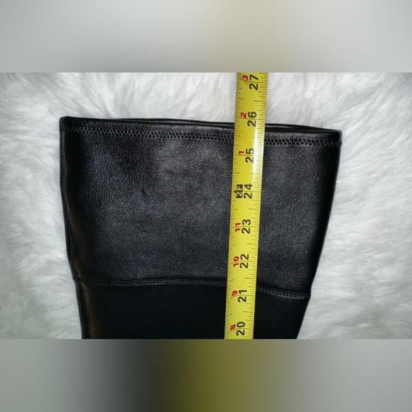 New ZARA OVER THE KNEE BLACK LEATHER VIBRAM BOOTS, US 7.5, $460 From London - Picture 13 of 16